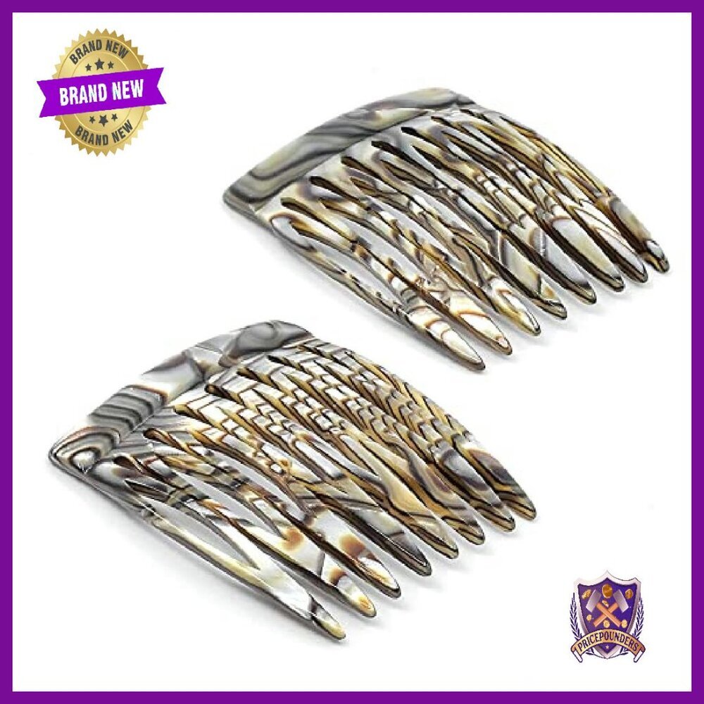 French Twist Hair Combs Set, 4-Piece Handmade Acetate, Strong Hold No Slip - Picture 6 of 8